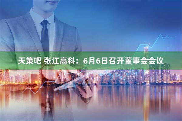 天策吧 张江高科：6月6日召开董事会会议